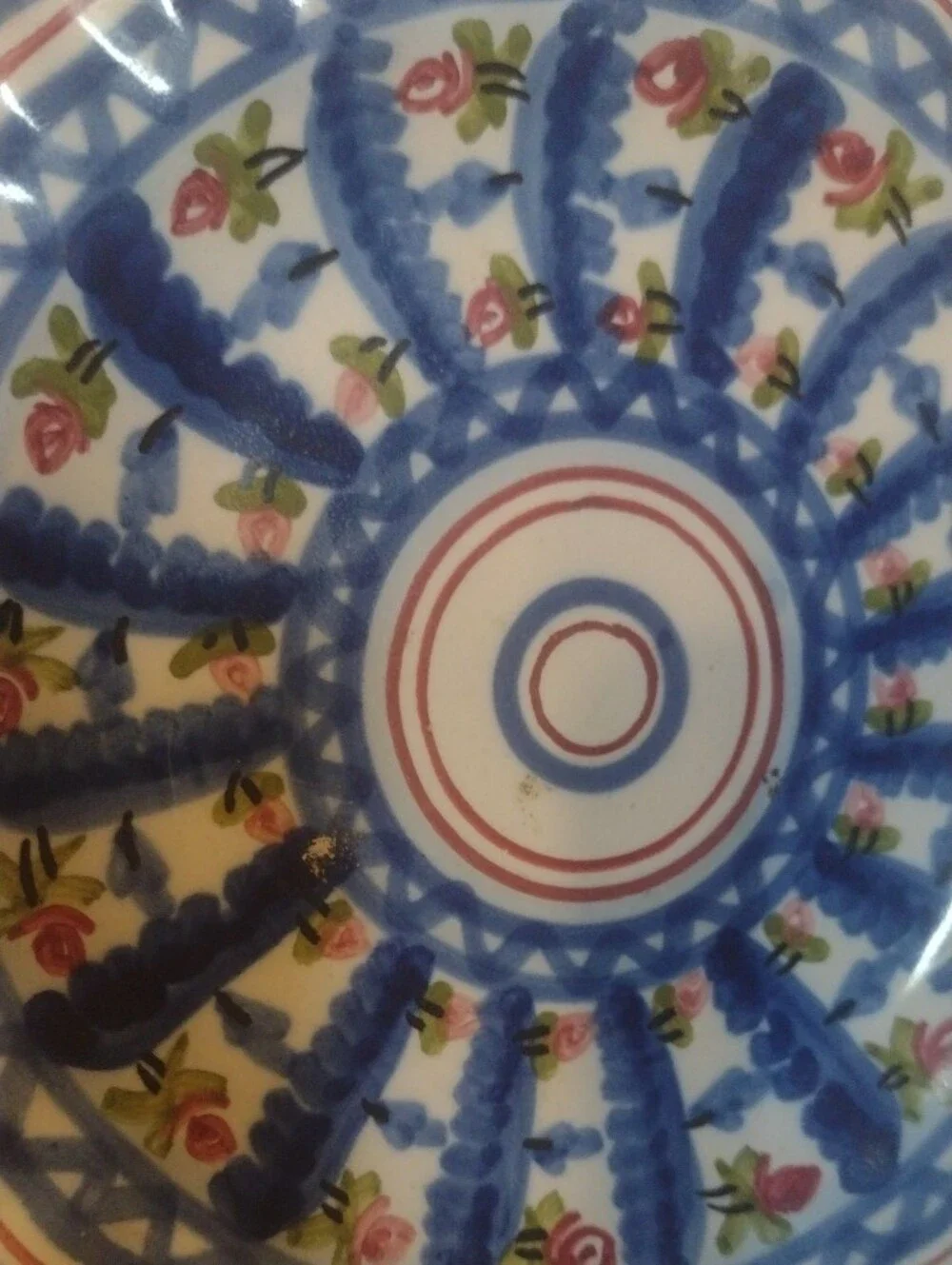 Blue Floral Ceramic Trinket Dish Plate - Decorative Home Plate 4 Hanging